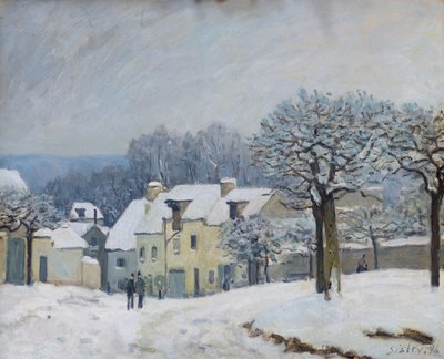 Der Place du Chenil in Marly-le-Roi, Schnee, 1876 von Alfred Sisley